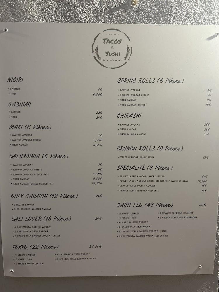 Tacos & Sushi Saint-Florent - Menu Image 1